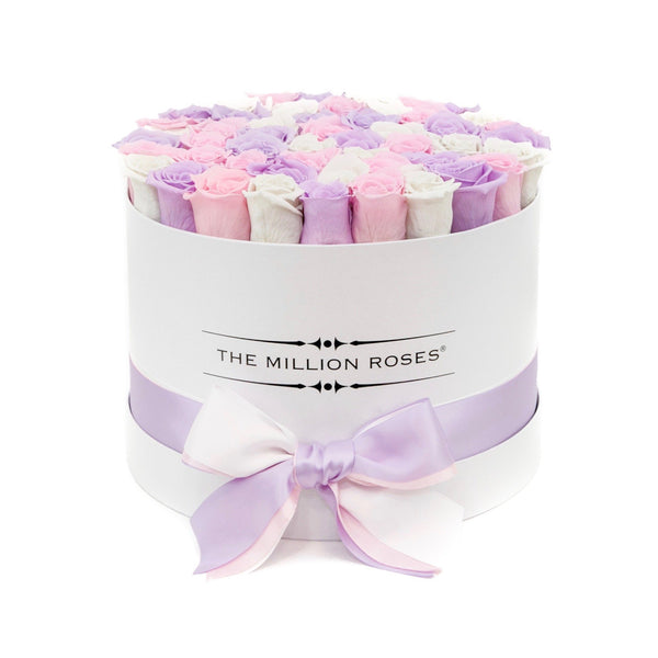 Medium - Princess Eternity Rose Selection - White Box - The Million Roses Slovakia
