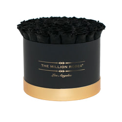 Medium - Black Eternity Roses -  Black & Gold Box - The Million Roses Slovakia