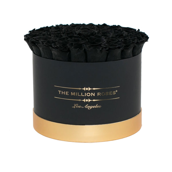 Medium - Black Eternity Roses -  Black & Gold Box - The Million Roses Slovakia