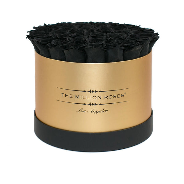 Medium - Black Eternity Roses - Gold & Black Box - The Million Roses Slovakia