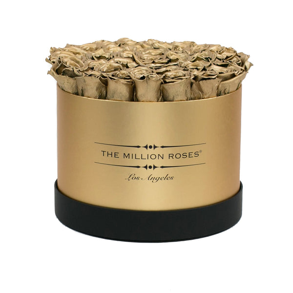 Medium - Gold Eternity Roses - Gold & Black Box - The Million Roses Slovakia