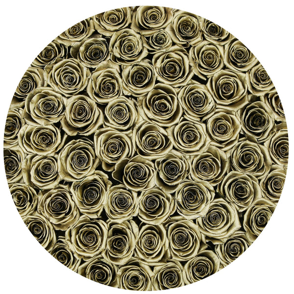The Million Large Luxury Box - Gold Roses - White Box - The Million Roses Slovakia