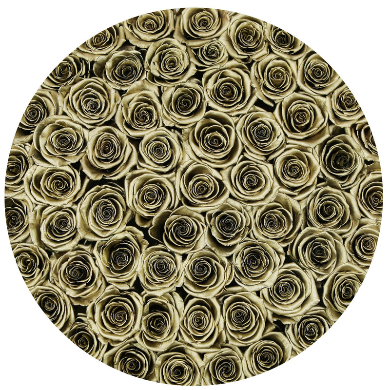 The Million Large Luxury Box - Gold Roses - Black Box - The Million Roses Slovakia
