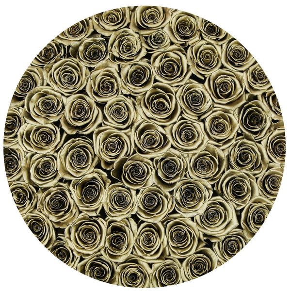 The Million Large Luxury Box - Gold Eternity Roses - White Box - The Million Roses Slovakia