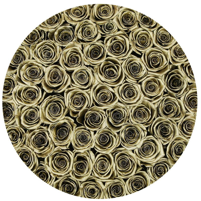 The Million Large Luxury Box - Gold Eternity Roses - White Box - The Million Roses Slovakia