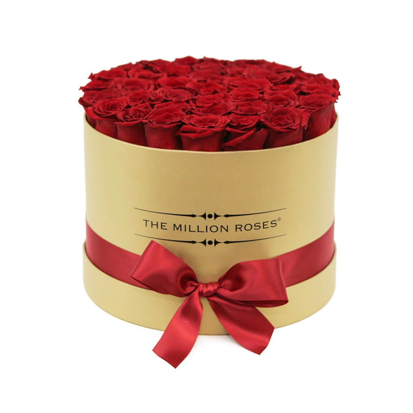 Medium - Red Eternity Roses - Luxury"24K" Box - The Million Roses Slovakia