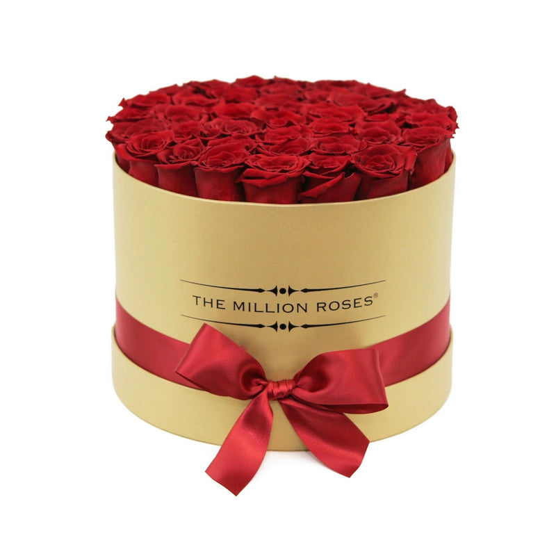 Medium - Red Eternity Roses - Luxury"24K" Box - The Million Roses Slovakia
