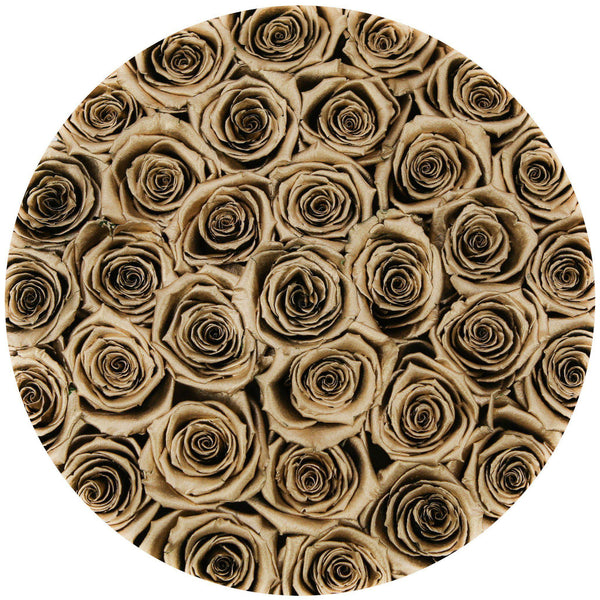 Medium - Gold Roses - White Box - The Million Roses Slovakia