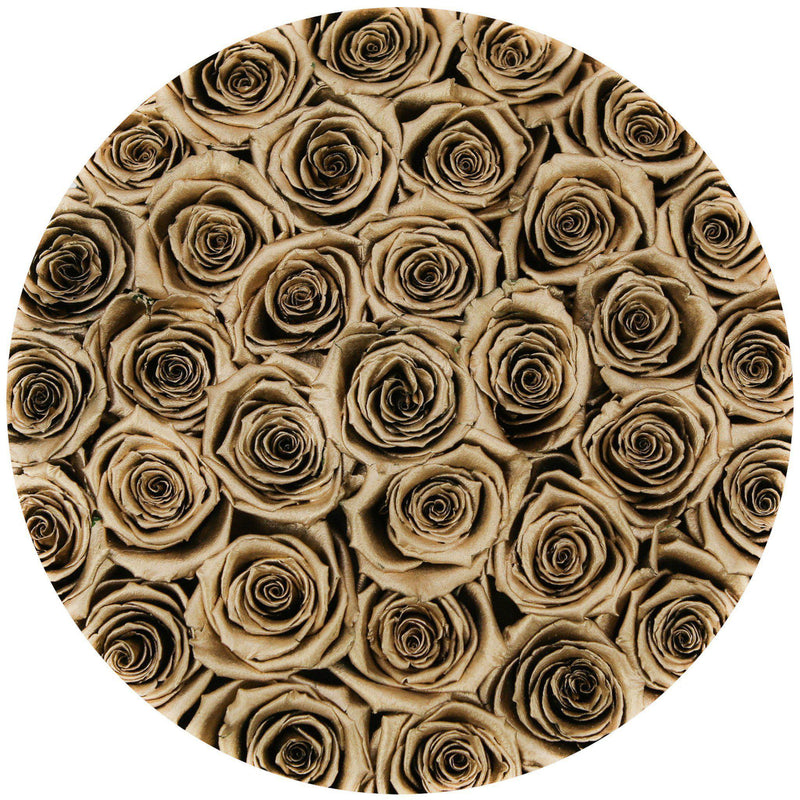 Medium - Gold Roses - White Box - The Million Roses Slovakia