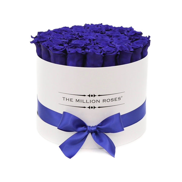 Medium - Blue Eternity Roses - White Box - The Million Roses Slovakia