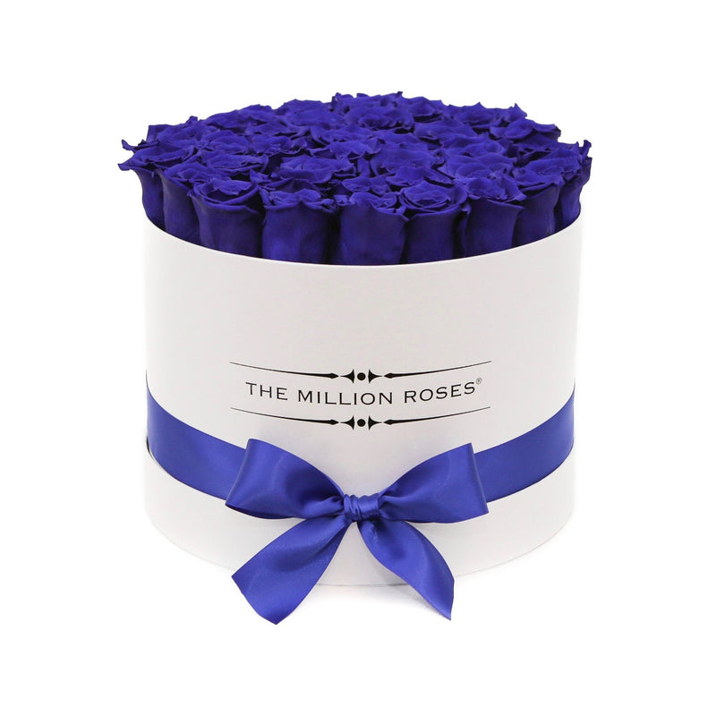 Medium - Blue Eternity Roses - White Box - The Million Roses Slovakia