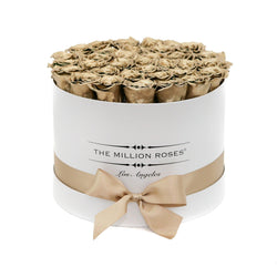 Medium - Gold Roses - White Box - The Million Roses Slovakia