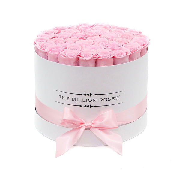 Medium - Candy Pink Eternity Roses - White Box - The Million Roses Slovakia