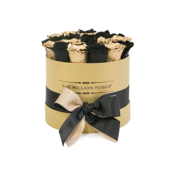 Small - Black & Gold Eternity Roses - Gold Box - The Million Roses Slovakia