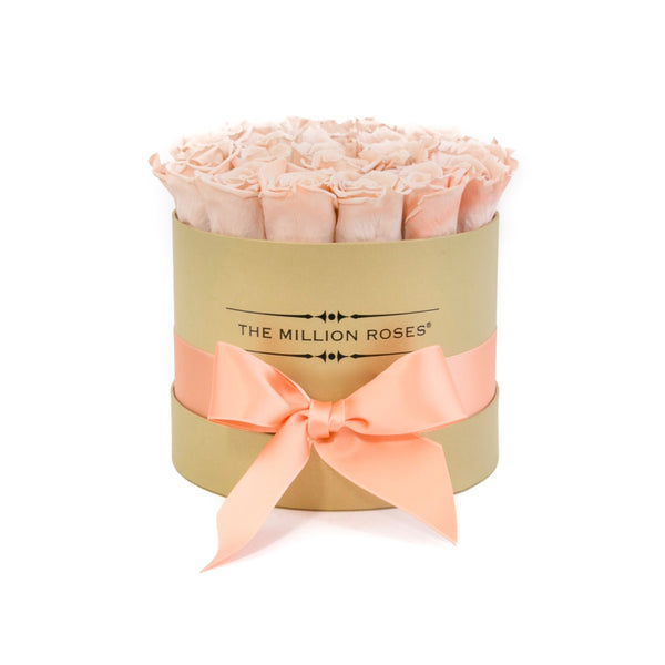 Small - Peach Eternity Roses - Gold Box - The Million Roses Slovakia
