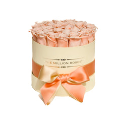 Small - Peach Eternity Roses - Vanilla Box - The Million Roses Slovakia