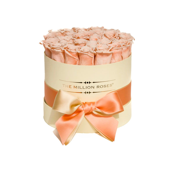 Small - Peach Eternity Roses - Vanilla Box - The Million Roses Slovakia