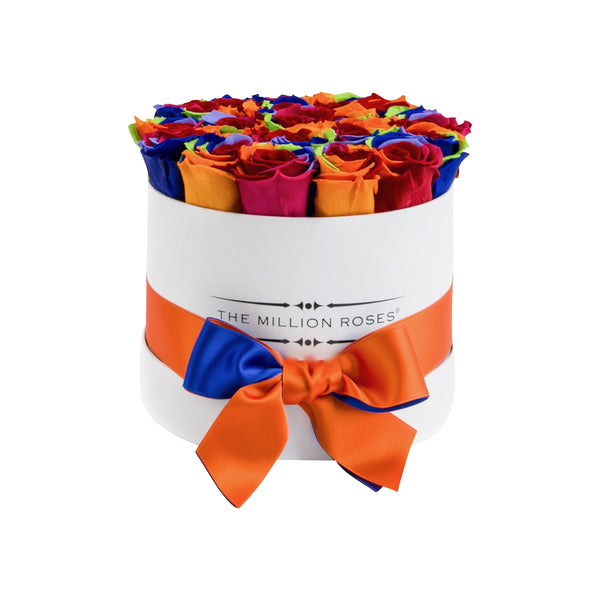 Small - Rainbow Eternity Roses - White Box - The Million Roses Slovakia