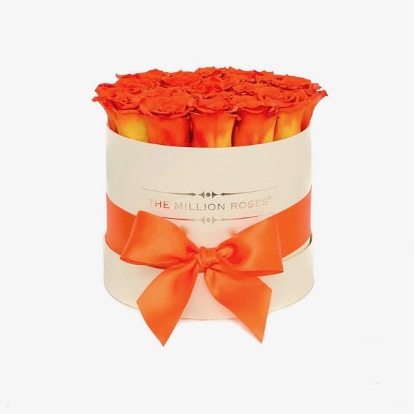 Small - Hermès Orange Eternity Roses - Vanilla Box - The Million Roses Slovakia