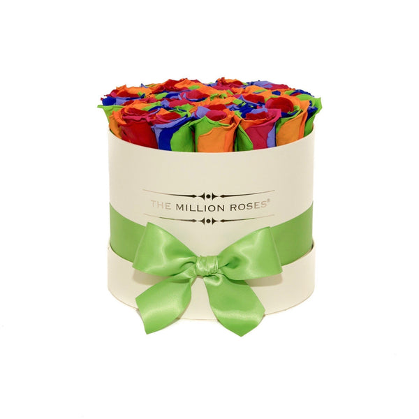 Small - Rainbow Eternity Roses - Vanilla Box - The Million Roses Slovakia