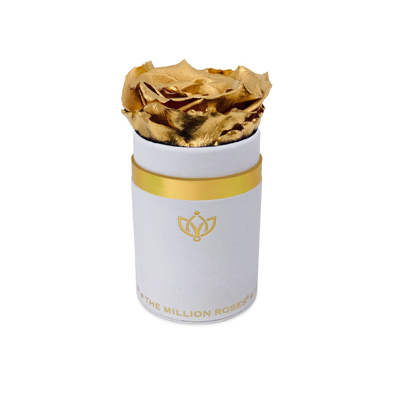 Single Rose Box - White Suede - The Million Roses Slovakia