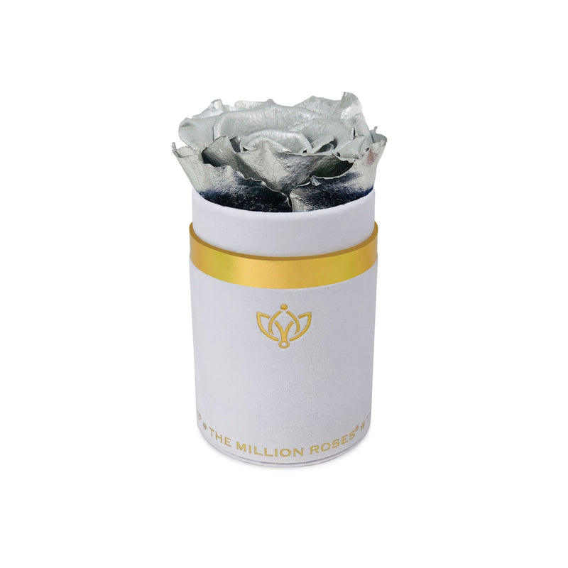 Single Rose Box - White Suede - The Million Roses Slovakia